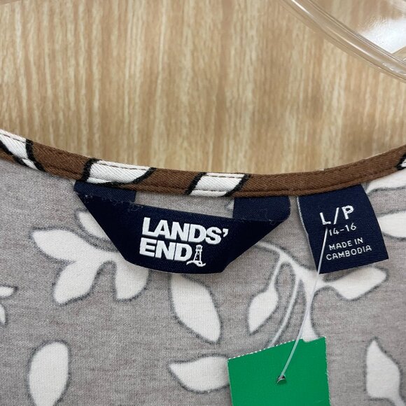 Lands' End Brown Print Dress Size 14/16 - Picture 3 of 4